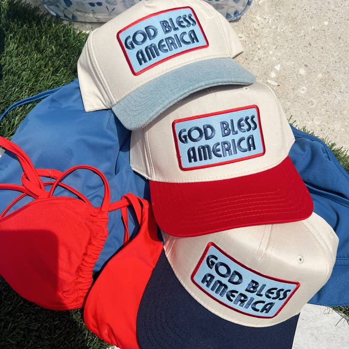 KENZKUSTOMZ - Wholesale Trucker Hat - Unisex - God Bless America - Vintage Trucker Hat4