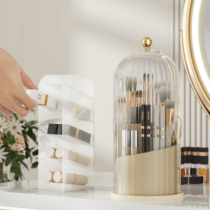 BRECK + FOX - Wholesale Makeup Storage Box - Rotating Acrylic Cosmetics Organizer