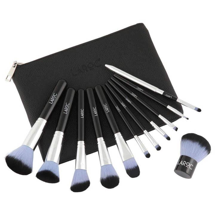LaRoc Cosmetics – wholesale Make-up brush set – Blue Kabuki Brushes Set - LaRoc 12 Piece1