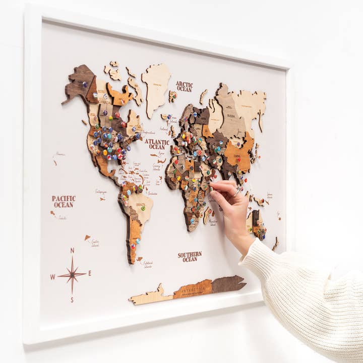 EnjoyTheWood - Wholesale Map - 3D Wooden Panel World Map3