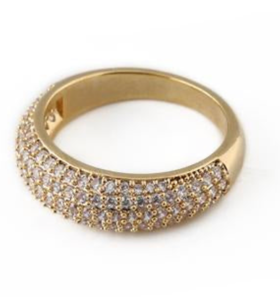 Gold Pavé-Domring - Stahl 14K für den Großhandel auf Faire6