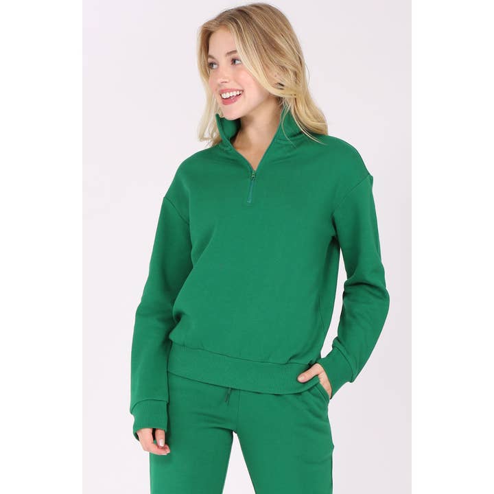 Timeless - Wholesale Sweatshirt - Women's - Zip Fleece Pullover Long Sleeve Sweatshirt Top