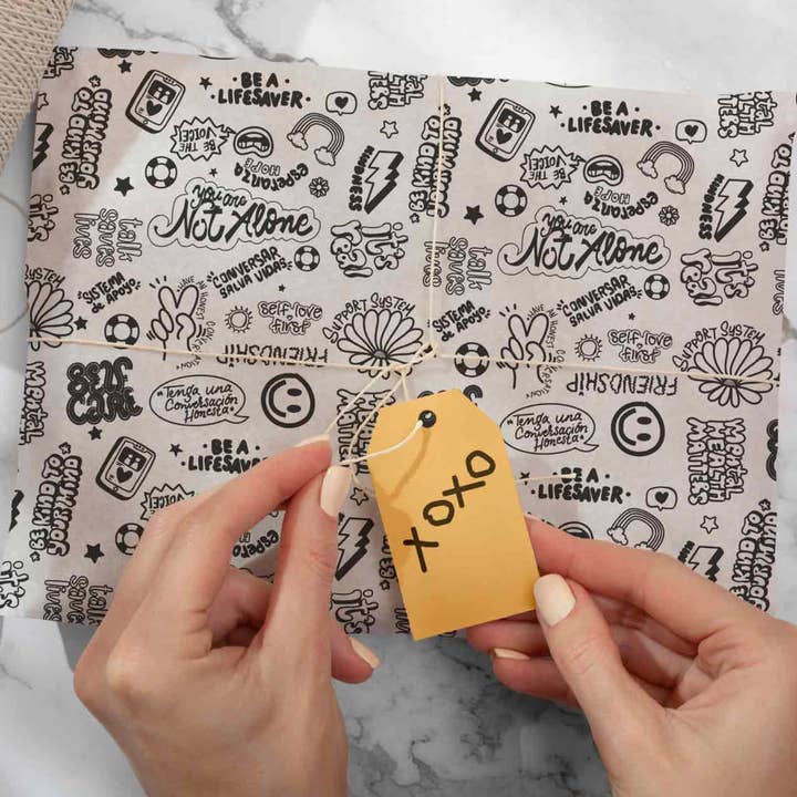 Giftiply - Wholesale Flat Wrap - Words of Affirmation - Charity Eco-Friendly Wrapping Paper0