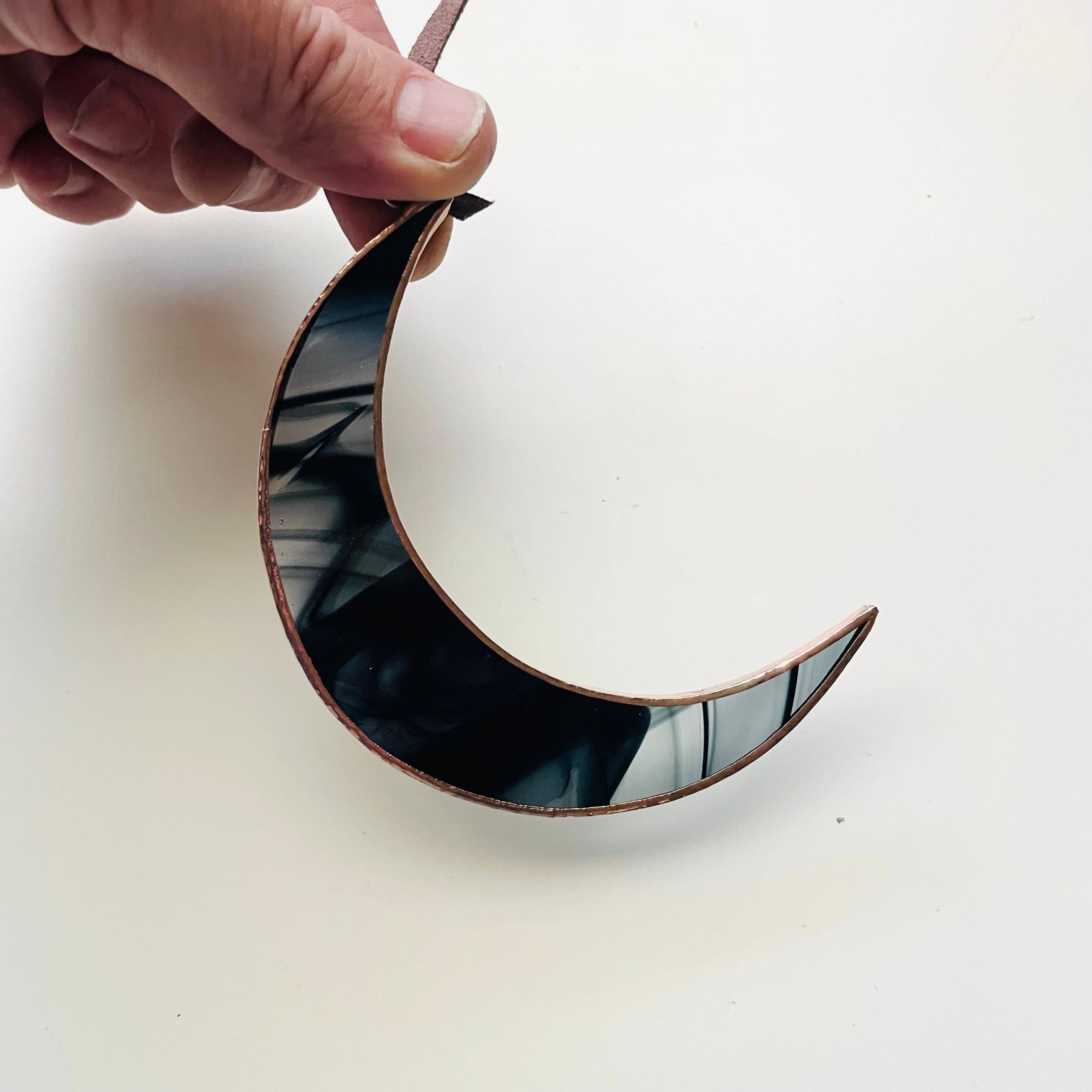 Colin Adrian Glass - Wholesale Suncatcher - Stained Glass Crescent Moon 4"1