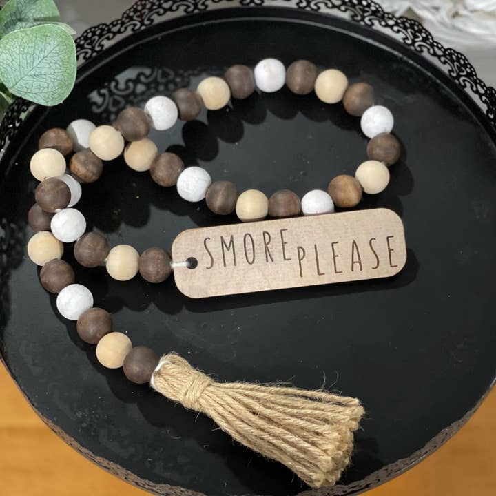 Guirnalda de cuentas de madera Fall SMORE PLEASE para venta al por mayor de West & Wilkerson