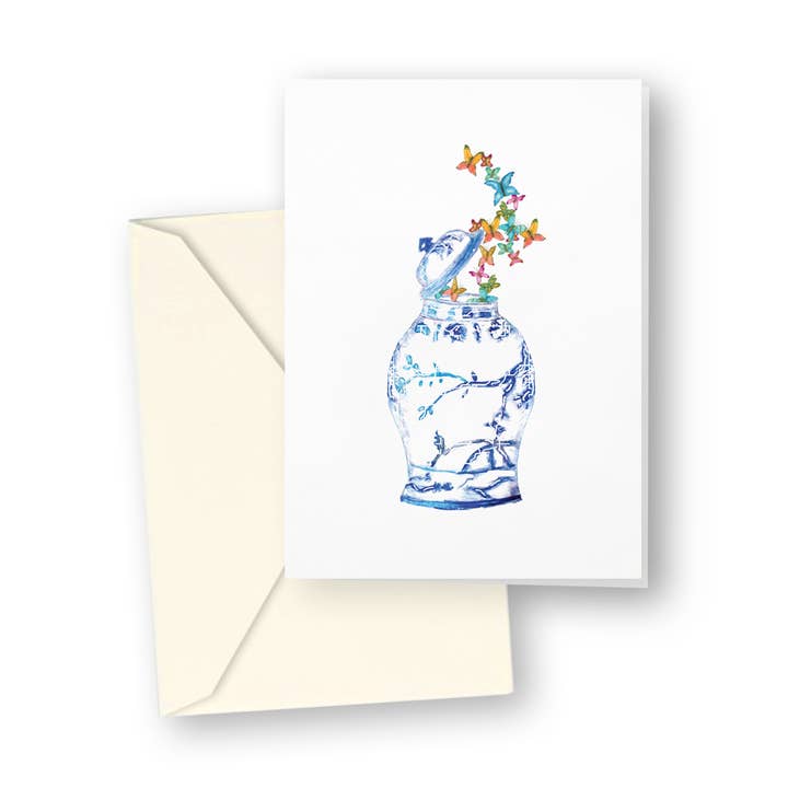 Tarro de jengibre con tarjetas de cierre de mariposas | Paquete de 4 para venta al por mayor de French Graffiti