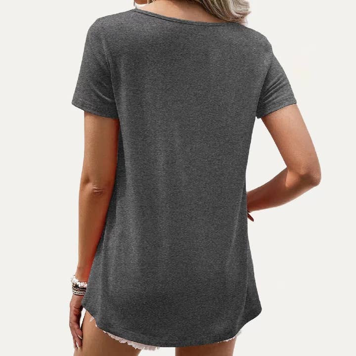 The Moment Collection - Vente Haut en maille – femme - Haut à manches courtes extensible chic en crochet décontracté2