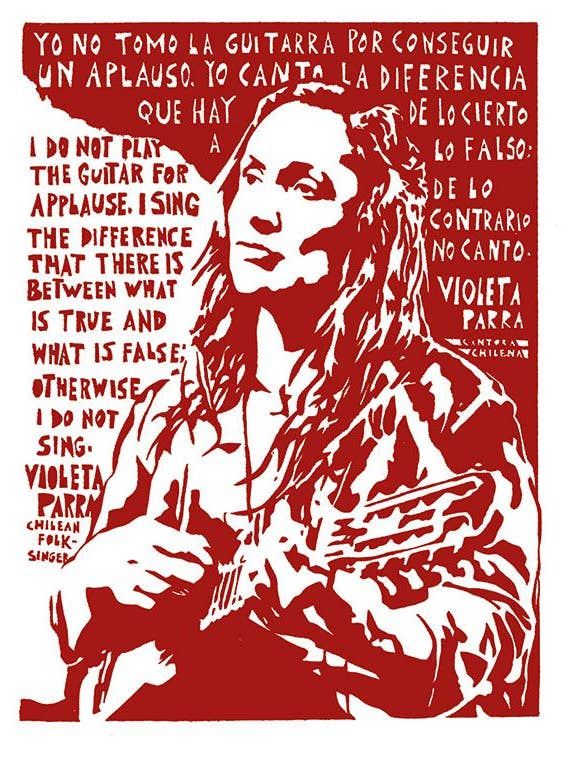Violetta Parra (Poster) for wholesale by Ricardo Levins Morales Art Studio