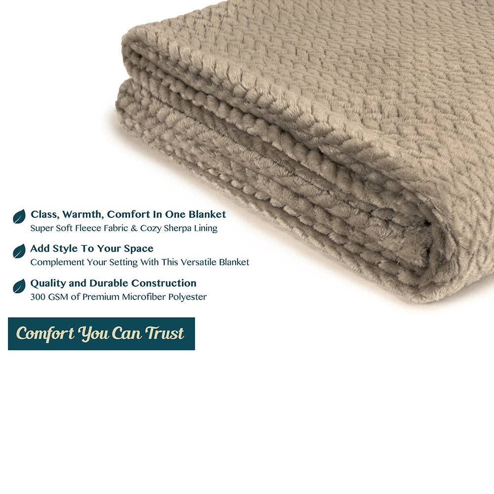 Pavilia – Manta para sofá por atacado – Cobertor de fleece texturizado com estampa de folhas86