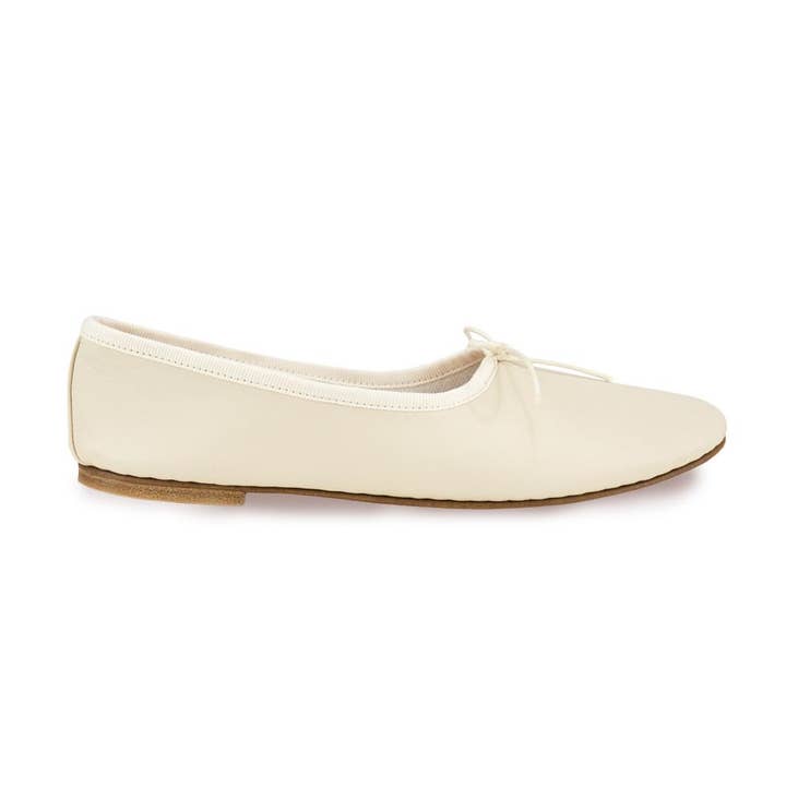 OLGA Ballerina met hoge hals in ivoornappa voor wholesale door Spelta Milano