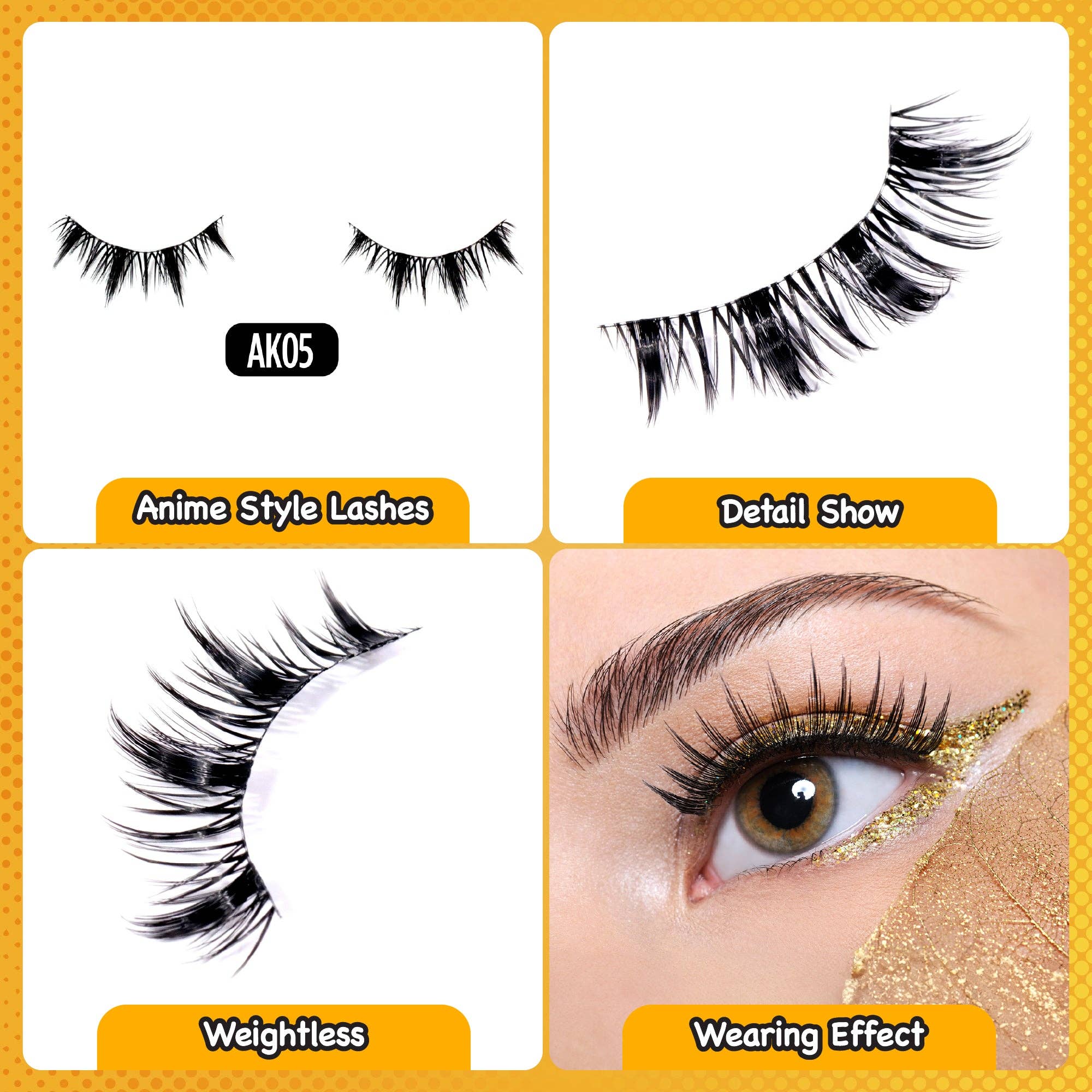 Laflare - Wholesale False/Fake Eyelashes - Kawaii 3D Anime Faux Mink Lash | Manga Lashes | Japanese Style Cosplay Lashes | Spiky 8D Wispy False Eyelashes Full Strip Doll Lashes.16