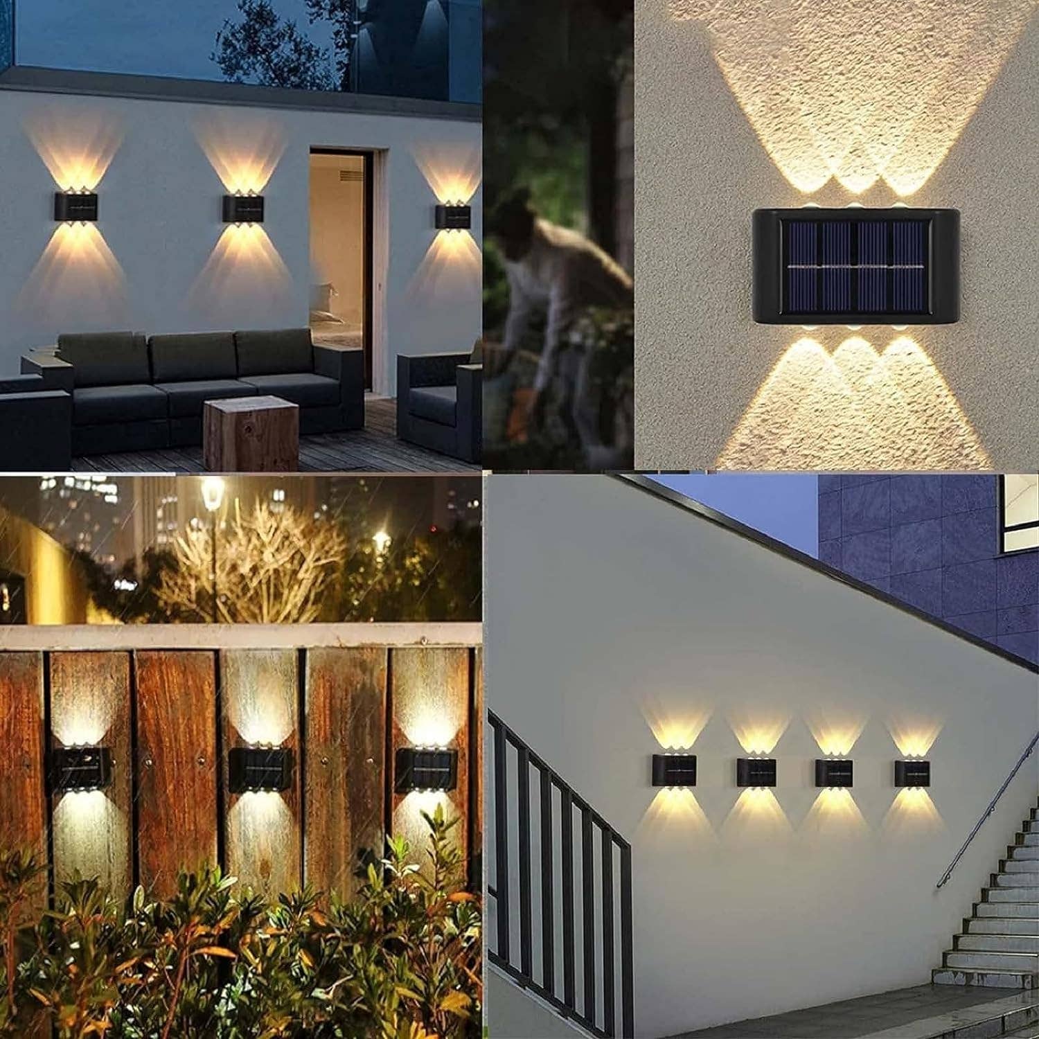Infinite Basics - Wholesale Outdoor/Lawn Light - 4-Pack Solar Outdoor Wall LED Light6