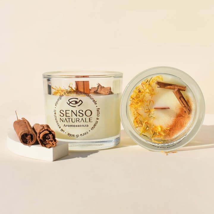 Scented Soy Candle ORANGE AND CINNAMON Small for wholesale by SENSO NATURALE