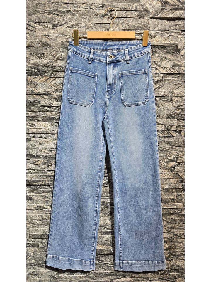 blauw Jeans met twee voor- en achterzakken ritssluiting 9181 voor groothandel op Faire