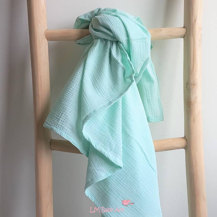 Hydrofiele swaddledoek XL - Menta - 120x120cm por atacado de lm baby art