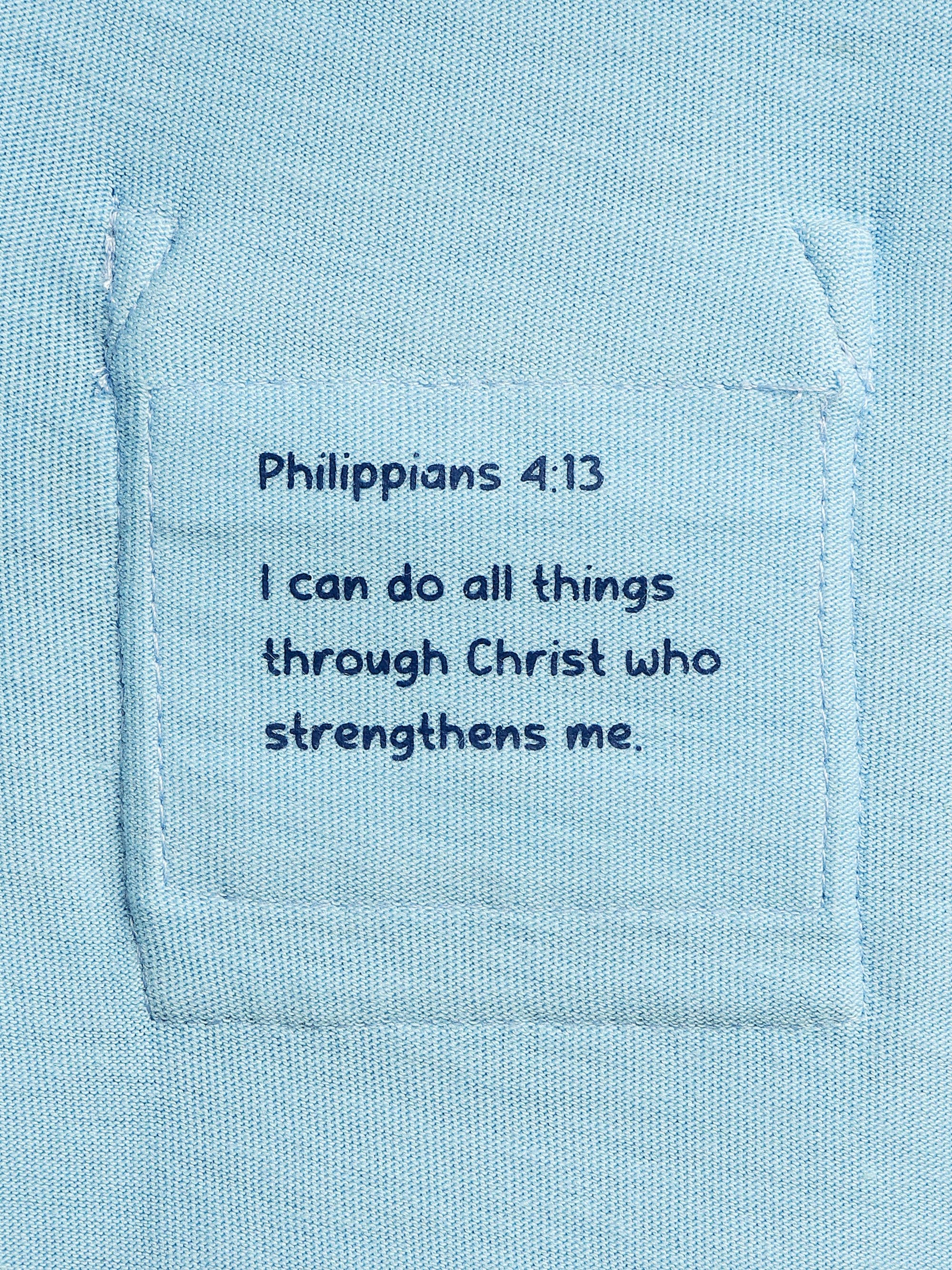 Holy Pals - Vente T-shirt – enfant - T-shirt à manches courtes avec poche de prière bleue en coton3