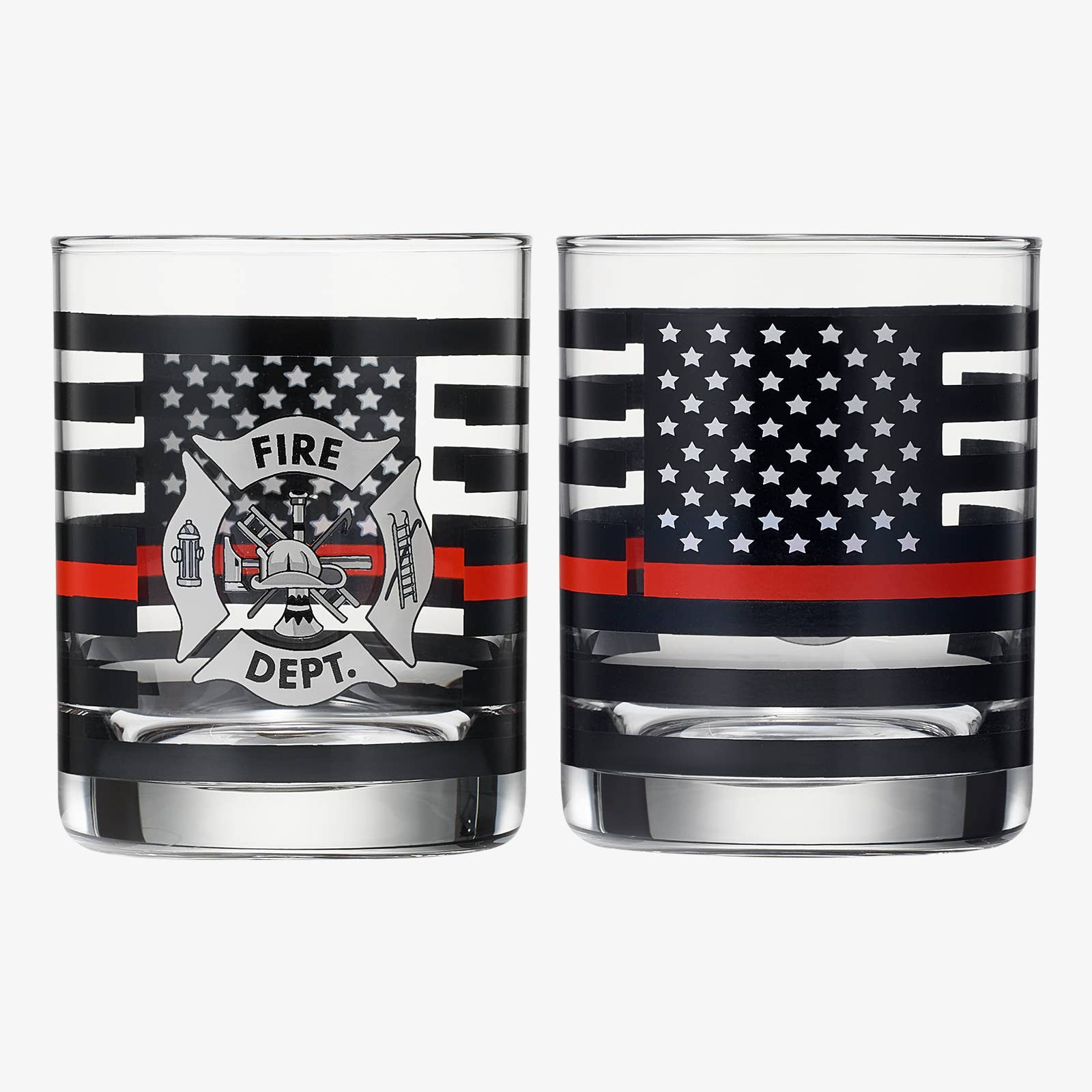The Wine Savant /  Khen Glassware - Wholesale Cocktail/Liquor Glass - Firefighter Whiskey Glasses | Set of 2 | 12 OZ2