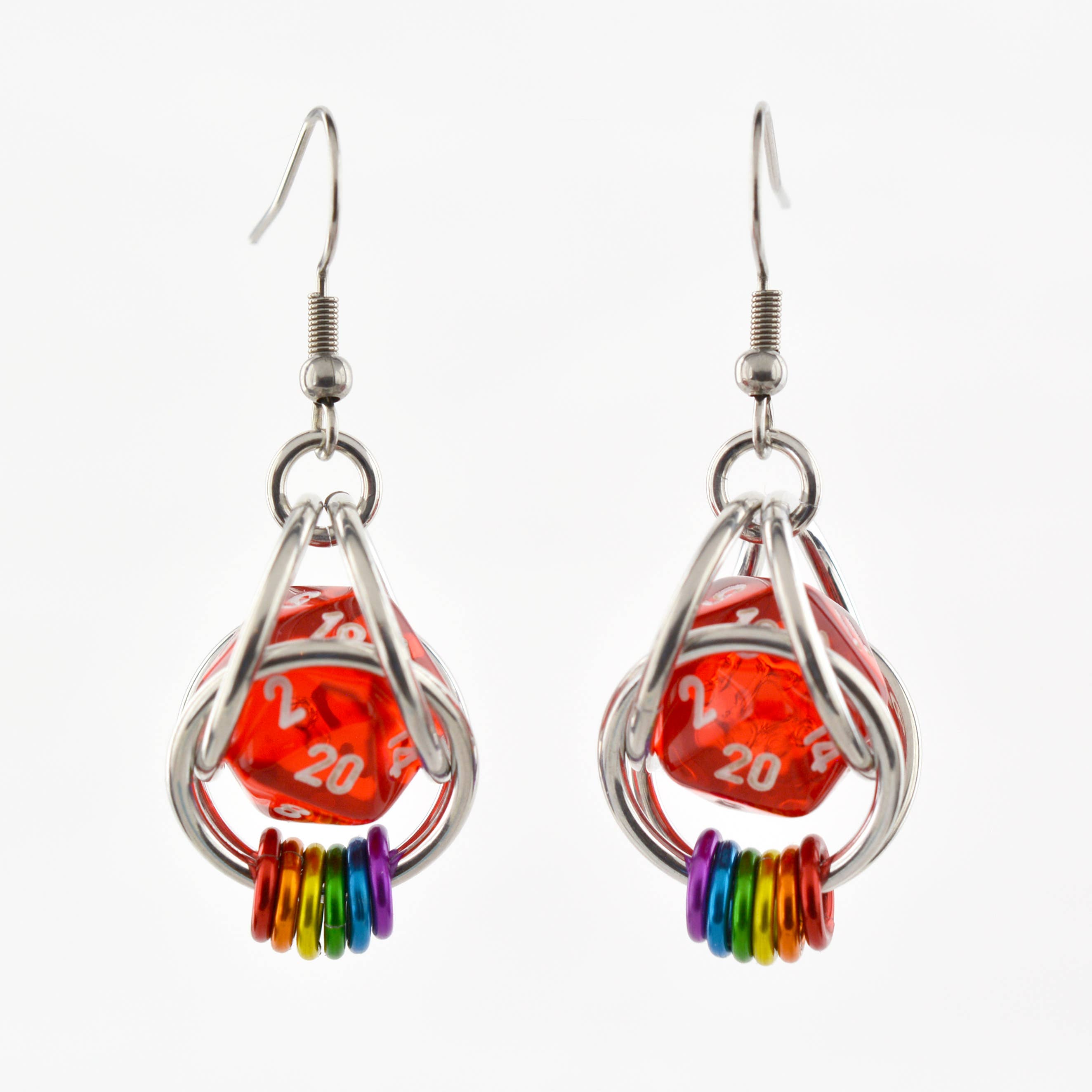 Rebeca Mojica Jewelry - Wholesale Dangle Earrings - d20 Earrings - LGBTQ Rainbow or Ombre Coil5
