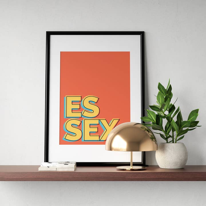 The Smudge Box – wholesale Art print – ESSEX UK County Typography Print, Place Name Picture