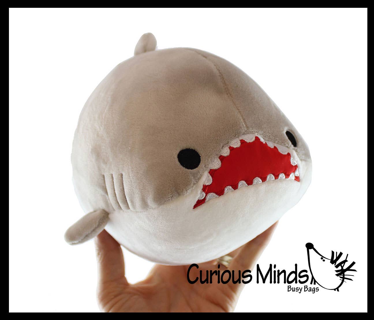 Curious Minds Toys - Wholesale Stuffed/Plush Toy - Kids & Baby - Chubby Plush Shark with Jaws Stuffed Animal Toy - Soft Squi0