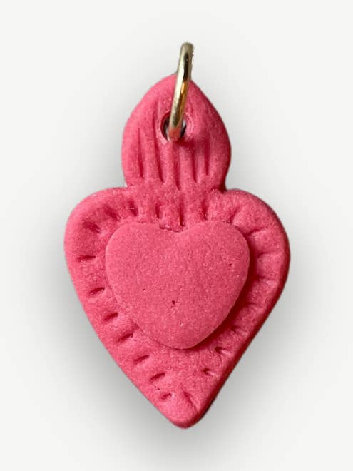 Charms - Ciondolo in Porcellana Cuore Rosso Satinato per la vendita all'ingrosso da parte di Tiké Jewels