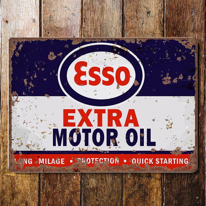 The British Metal Signs Company - Wholesale Sign - Esso Extra Motor Oil Metal Sign Plaque