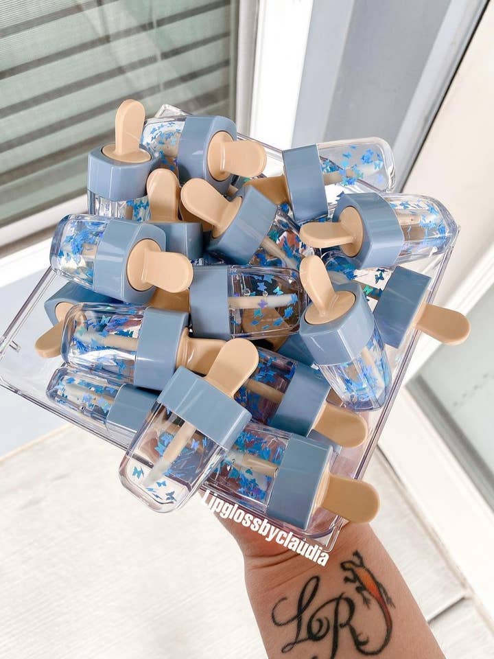 Blue Butterfly Lip Gloss for wholesale by Lipglossbyclaudia