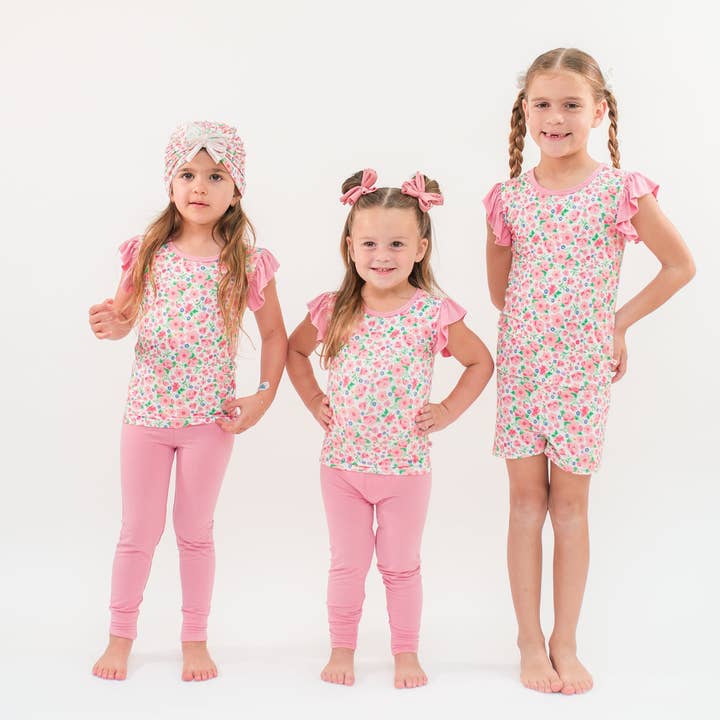 Ensemble de jeu 3 pièces en jersey à fleurs fantaisie pour la vente par Sweet Peas Co