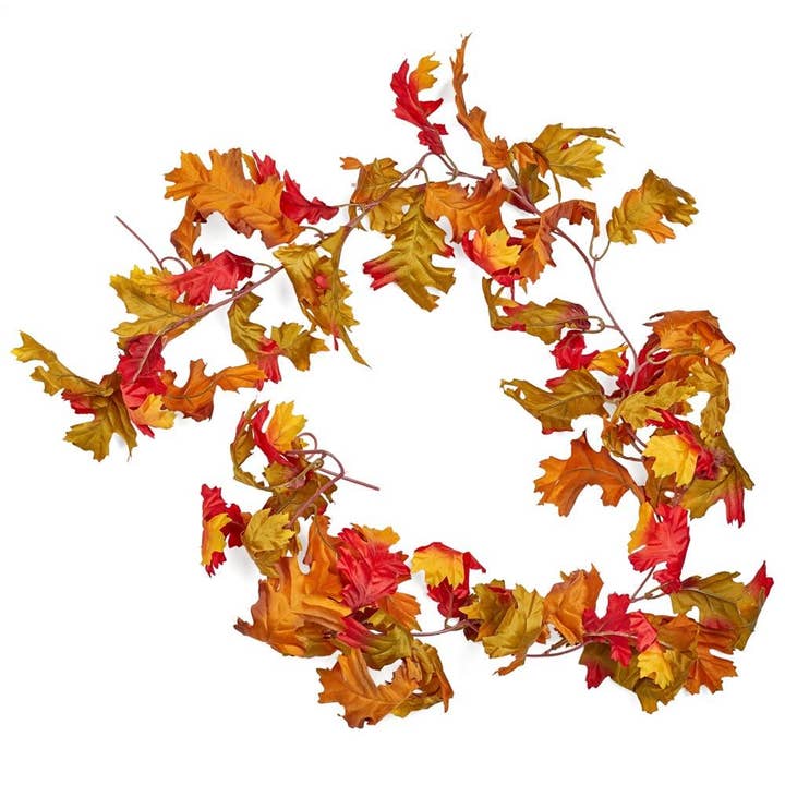 Factory Direct Craft – wholesale Bunting/garland – 65" Artificial Flame Orange Oak Garland 3