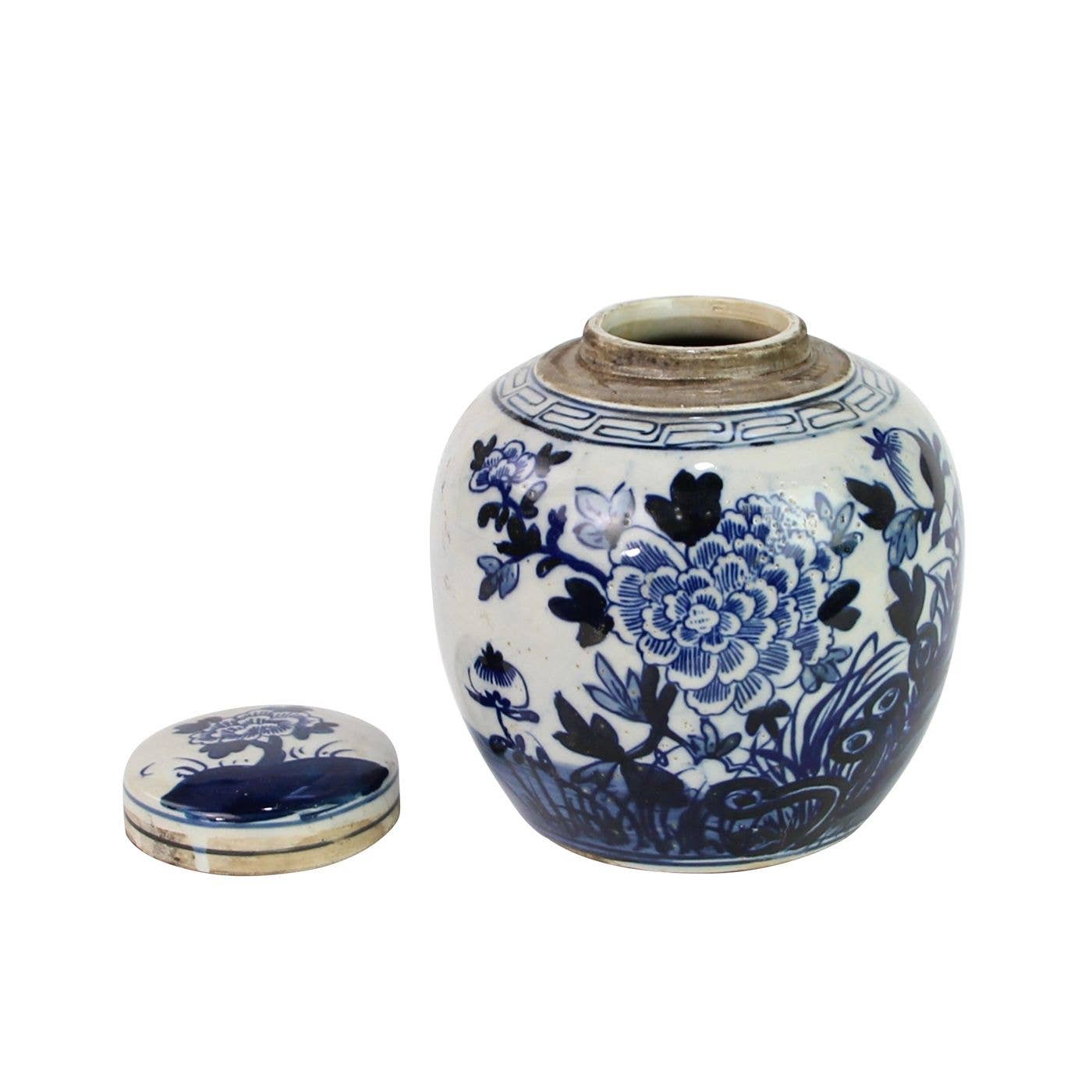 Legend Accents - Wholesale Decorative Jar - Blue And White Mini Jar Flower Blossom1