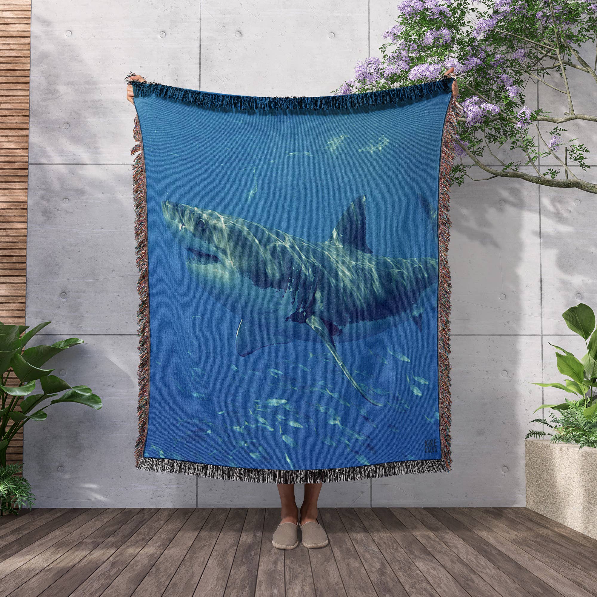 3dRose - Wholesale Throw Blanket - 3dRose, Great White Shark, Blanket2