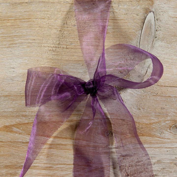 Ruban en voile aubergine pour la vente par kadopapier.net
