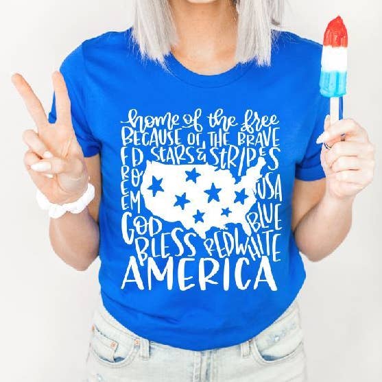 Tipografía de Palabra USA Color Único (Adulto) para venta al por mayor de Heat Transfer Hub