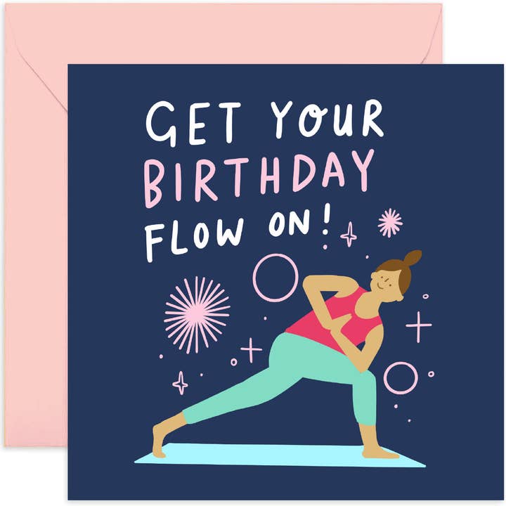 Birthday Flow Yogakaart - Verjaardagskaart - Yogakaart voor wholesale door Old English Company