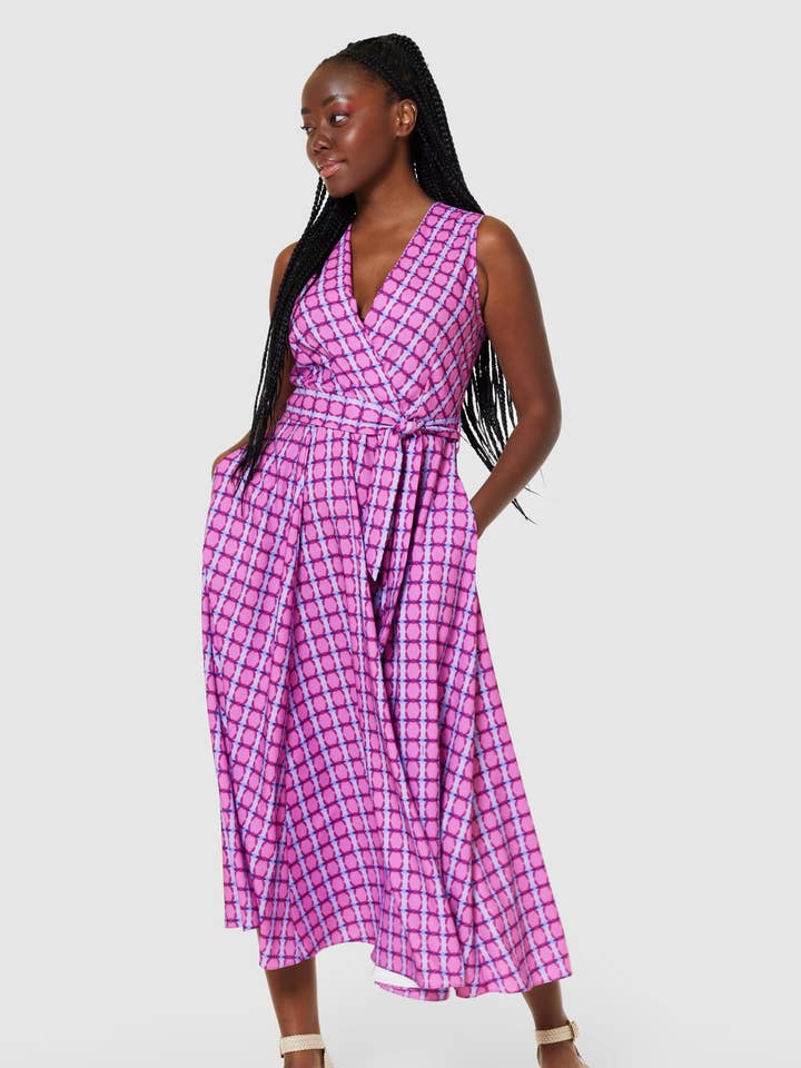 Robe longue cache-cœur Closet London D9493 pour la vente par Closet London