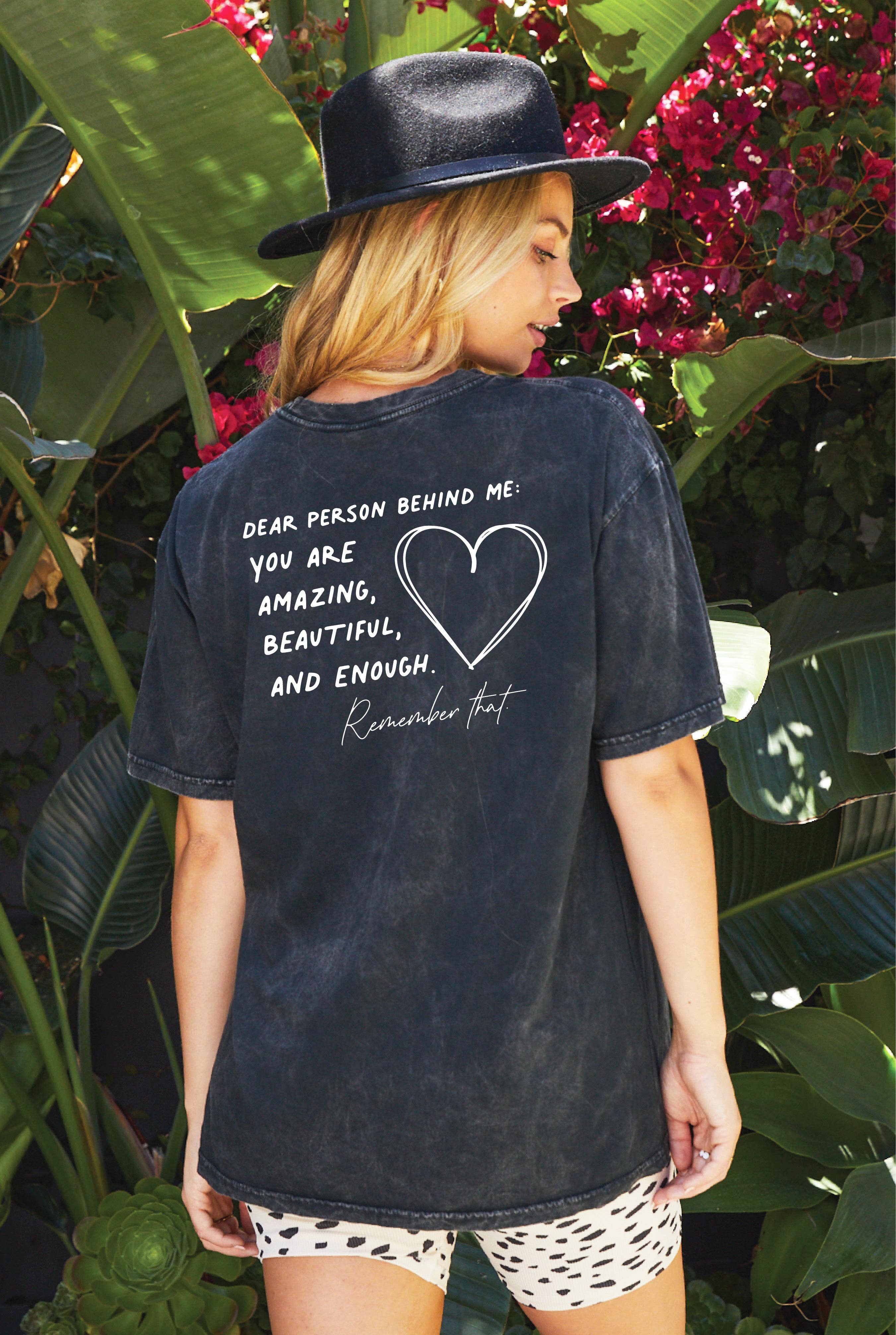 OAT COLLECTIVE – wholesale T-shirts med screentryck – Dam – DU MATTER Front & Back Mineral Grafisk Topp4