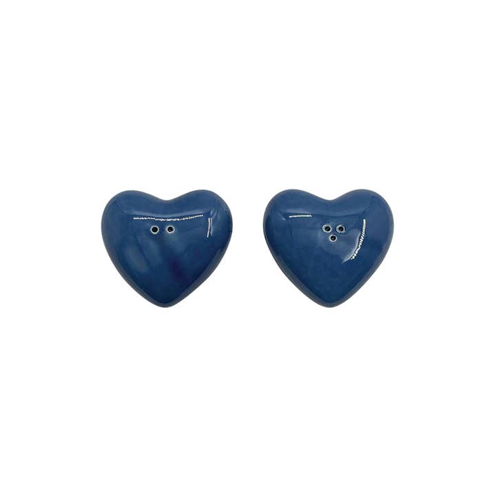Blue heart salt and pepper set L7 W6.5 H2cm for wholesale by Opjet Paris