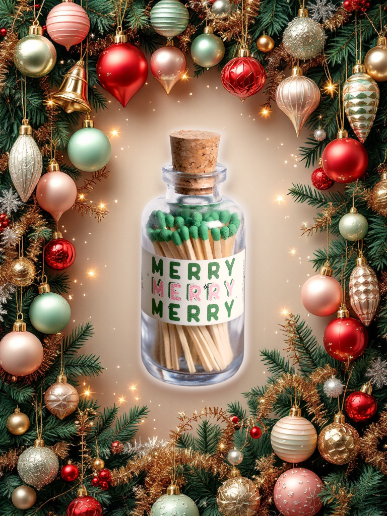 Made Market Co. - Wholesale Matches - Mini Apothecary Christmas Merry Matches2