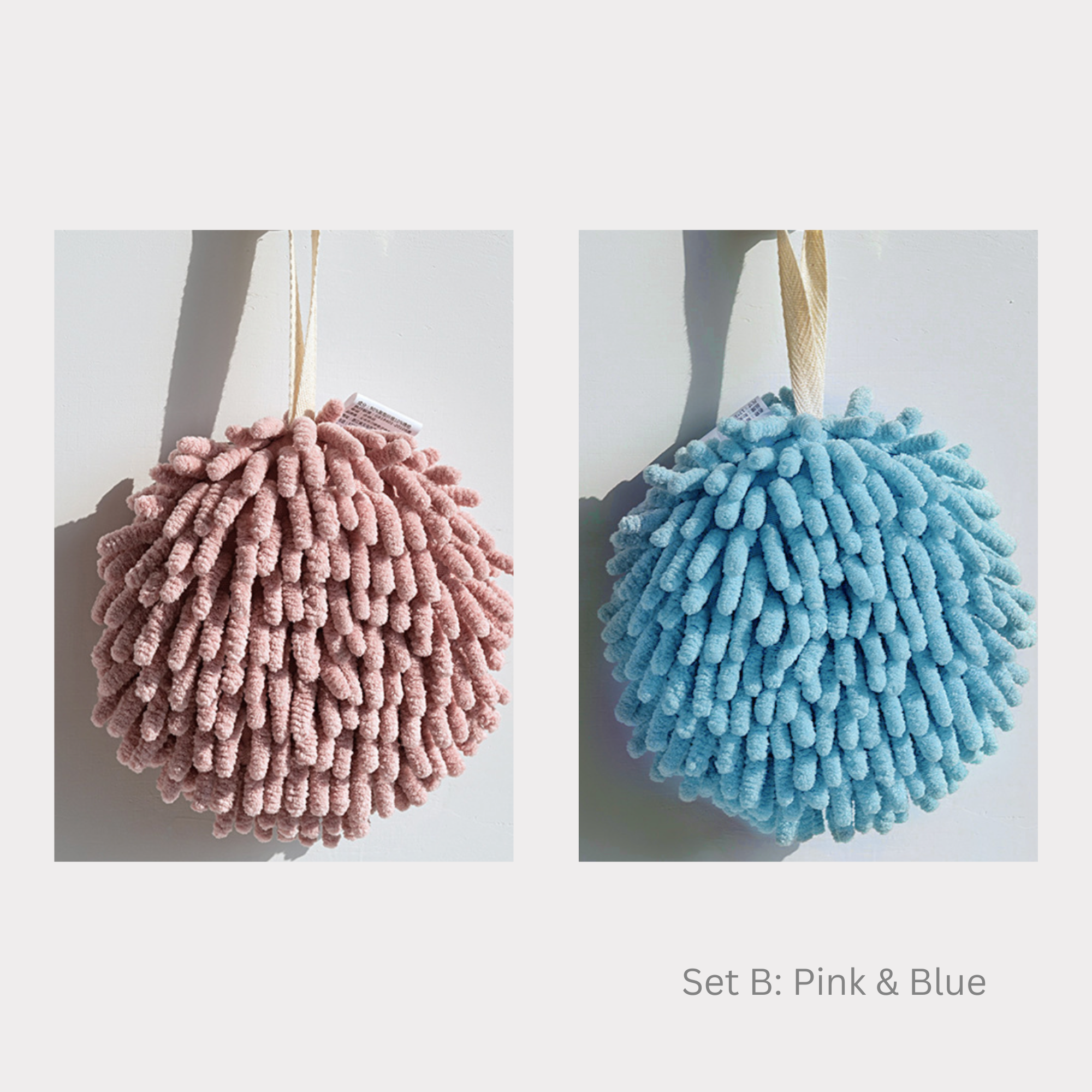 DrifWoo – wholesale Handduk – Chenillehängande handdukar 3 färguppsättningar Drifwoo presentförpackning1