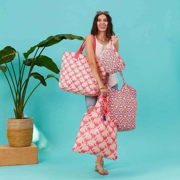 rockflowerpaper - Wholesale Tote Bag - Women's - Elephants Canvas Carryall Tote Bag3