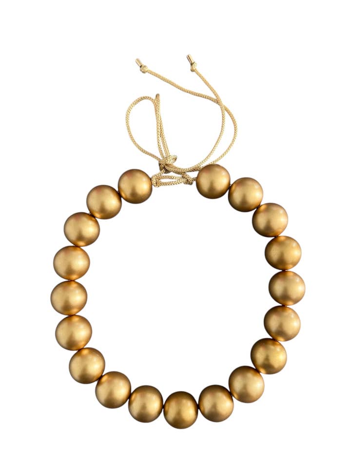 Chunky Perlehalskæde - Mat Guld for engroshandel hos KMs GEMs