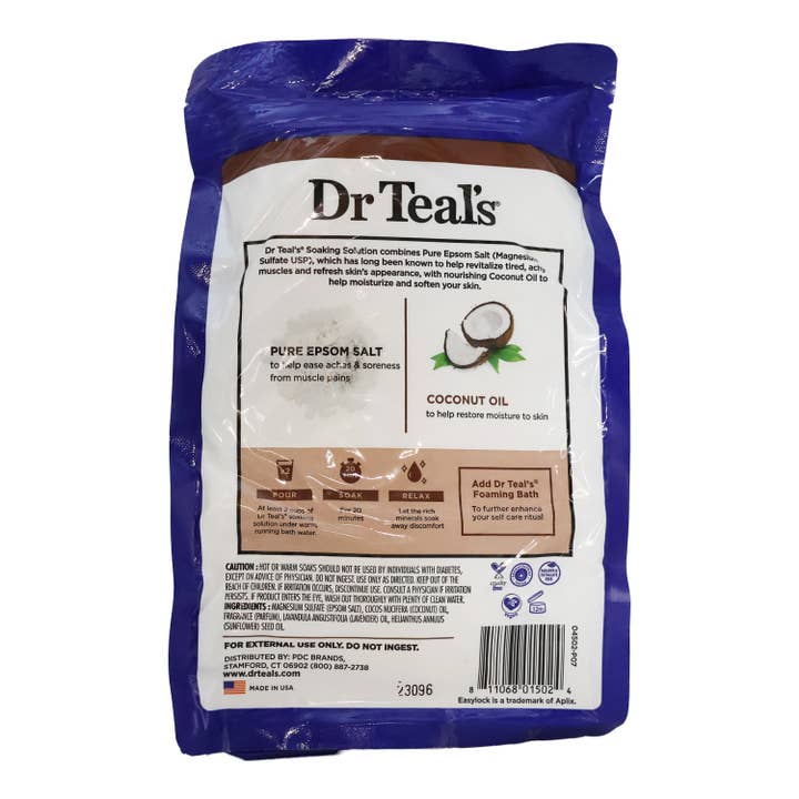 KT Supply - Wholesale Bath Salts - Dr Teals Epsom Salt Soaking Solution Coconut Oil 3 LB.1