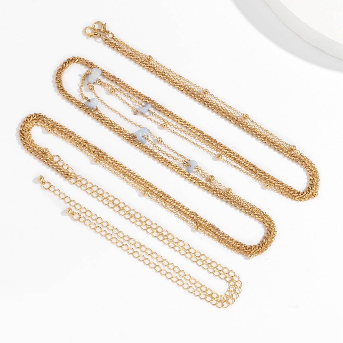 Perimade & Co. LLC - Wholesale Face/Body Chain - Gold Crystal Bead Waist Belly Chain in Solid Copper, Crystal7