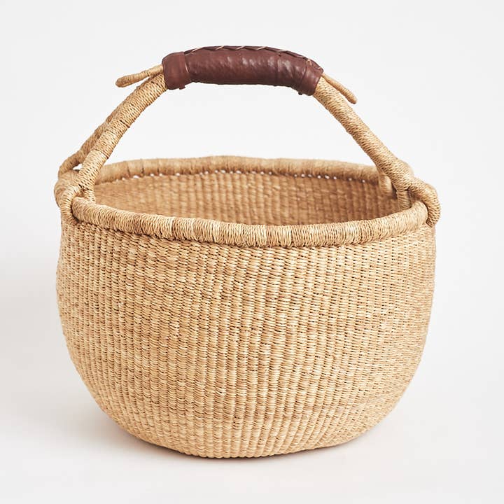 Cesto de Mercado com Pegas de Couro: Uma Combinação Perfeita por atacado de Woven Worldwide