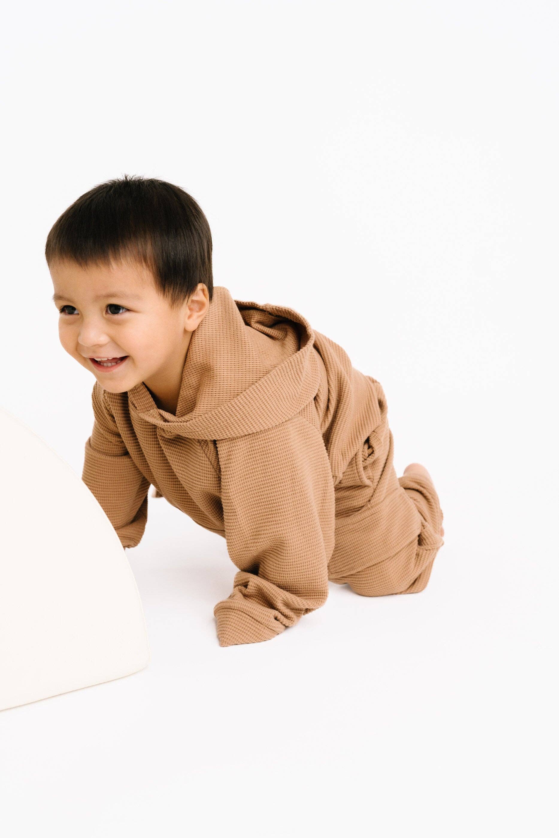 Little One Shop - Wholesale Top & Pant Set - Kids - Toasted Almond Waffle Cargo Set1