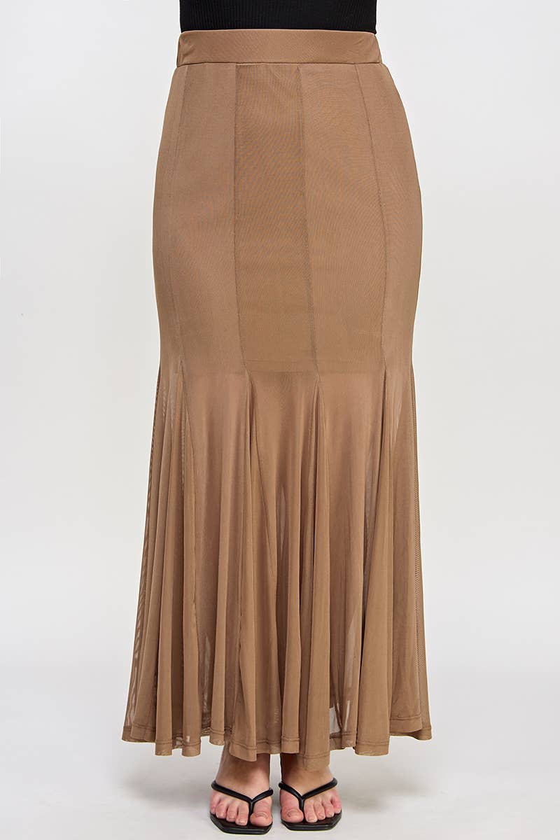 Haute Fox Plus Size & Contemporary – Saia - Mulher por atacado – Saia Maxi de Malha Plus Size SS2384P-SK6