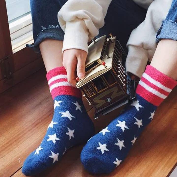 Eyeballs Soft Fluffy Warm Sleeping Socks for wholesale by Fashion City