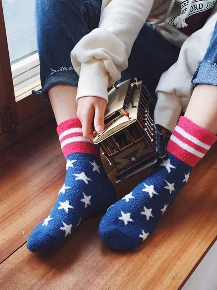 Eyeballs Soft Fluffy Warm Sleeping Socks for wholesale on Faire