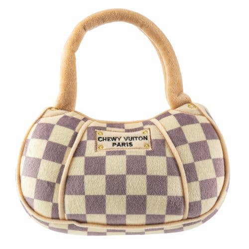 Haute Diggity Dog - Wholesale Pet Plush Toy - Dog - Checker Chewy Vuiton Handbag Squeaker Dog Toy
