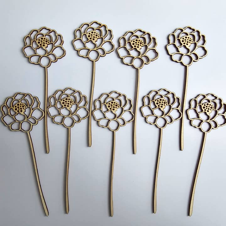 Wood Flower Stem - Open Stock - Set of 12 Identical Stems for wholesale by LB Personalized Design